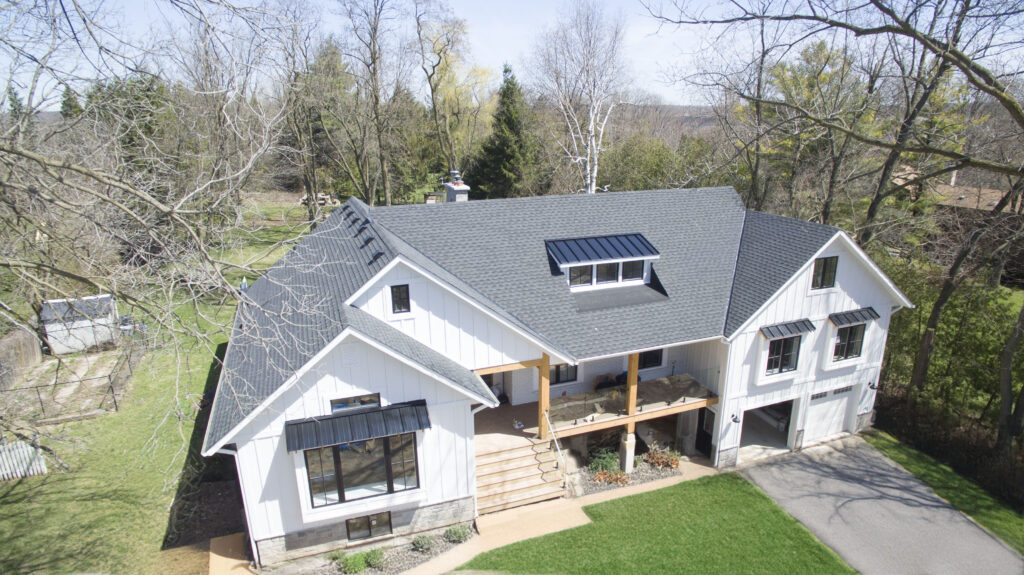 Roof replacement by Gateway Roofing in Carlisle with GAF Timberline Ultra HDz shingles. Colour: Charcoal